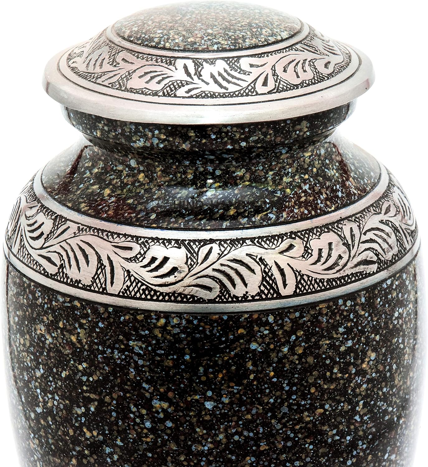 Floral Engraved Cremation Urn for Human Ashes - Adult Funeral Urn Handcrafted - Large Burial Urn for Human Ashes - Bag Included - 7.5" x 7.5" x 9.5"- 200lbs or 91kg