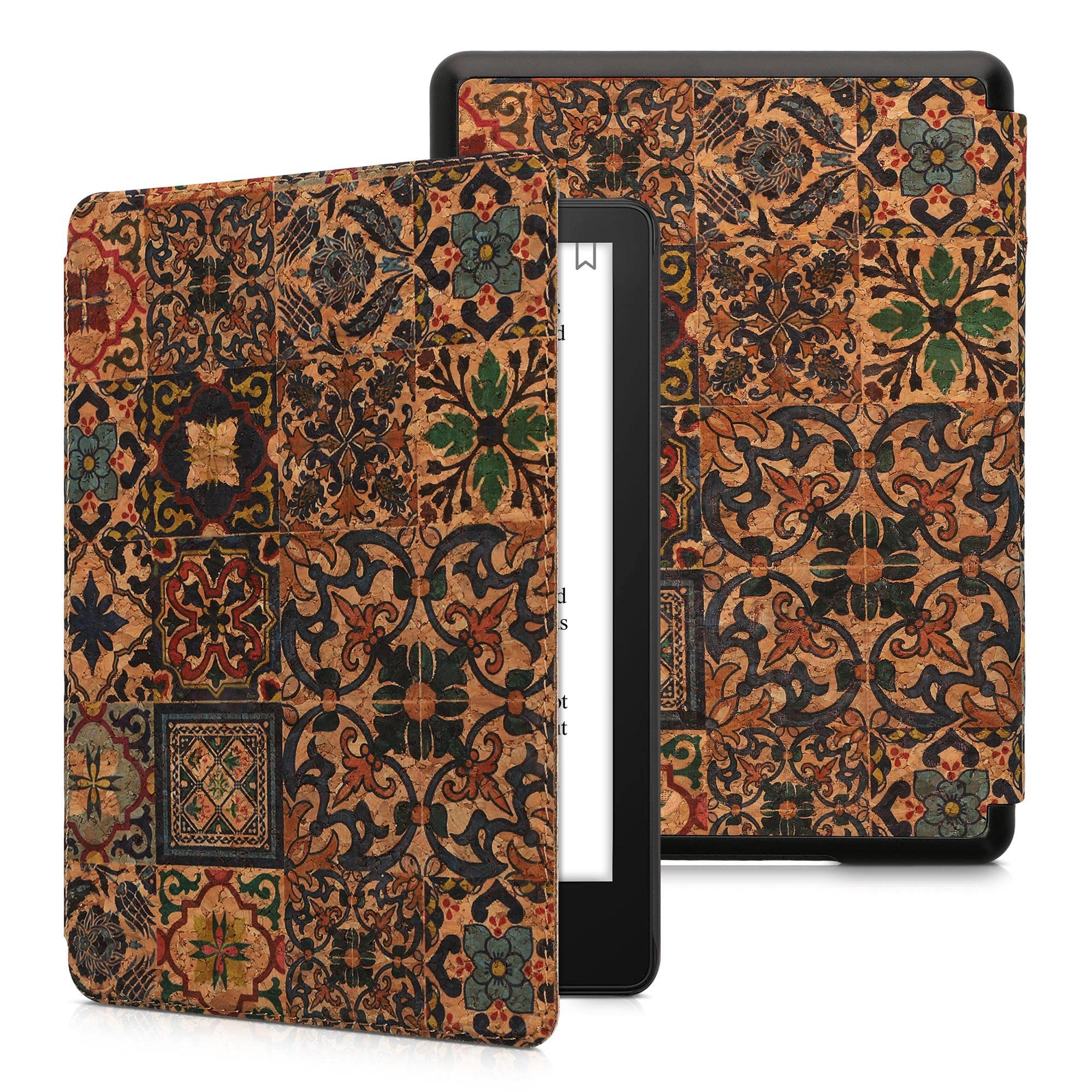 kwmobile Funda Compatible con Amazon Kindle Paperwhite 11. Generation 2021 - Carcasa para e-Book de Corcho - Case Azulejos