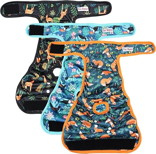 Miniatura 2 de Pañales lavables para perras (paquete de 3), pañales reutilizables para el período de celo de la perrita, pañales reutilizables para perras (jirafa,