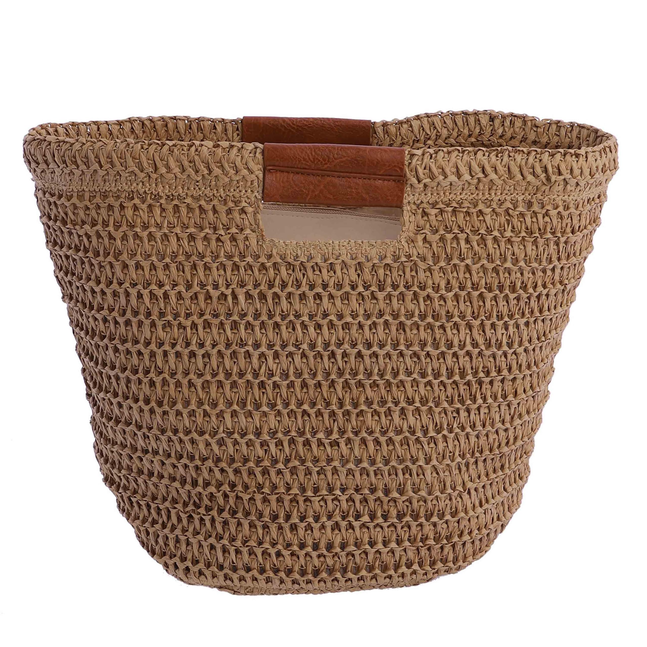 DON ALGODON - Bolso de mano de rafia para mujer - Bolso mano playa mujer - Bolsa playa para mujer Silene