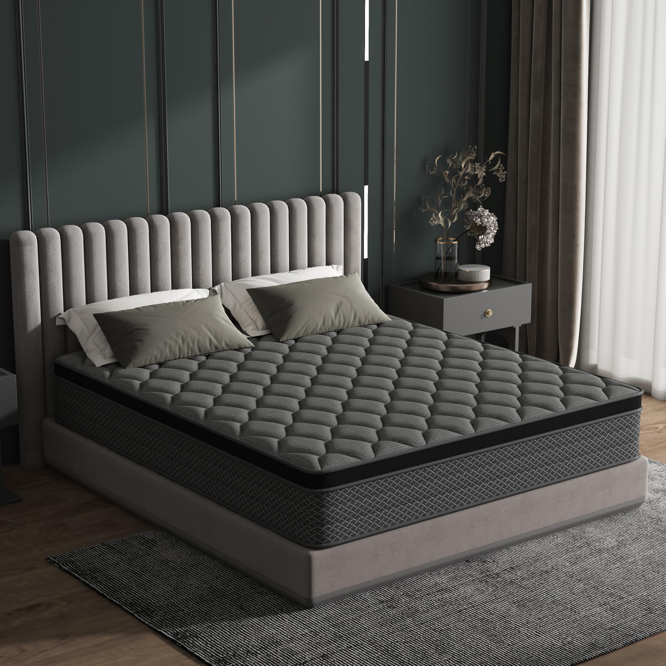 DAJIYUHC Materasso 120 x 200 cm per letto boxspring, grado di durezza H3, adatto per bambini e adulti, certificato Öko-Tex, materasso ergonomico a 7 zone, altezza 20 cm