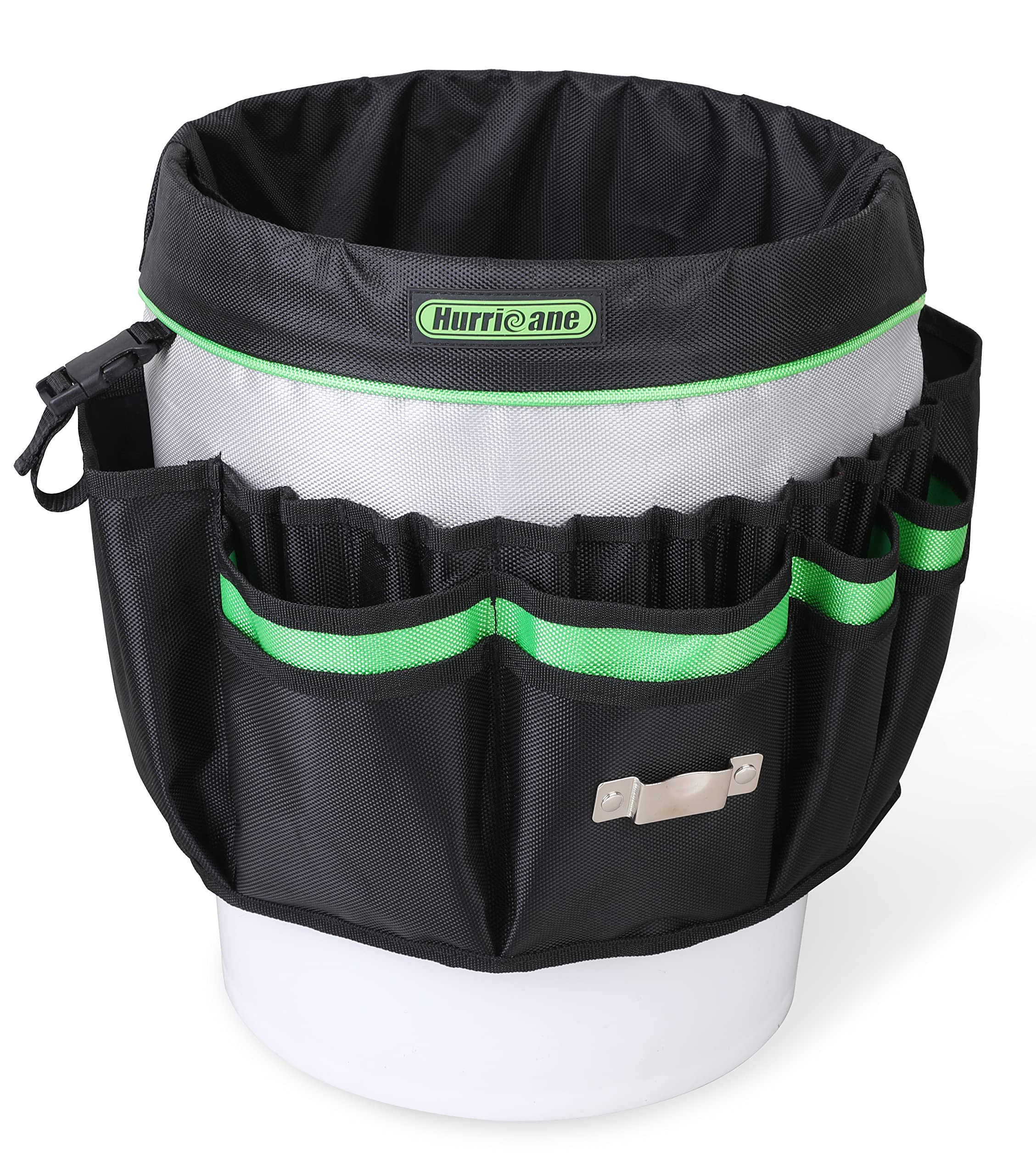 HURRICANE 5 Gallon Bucket Tool Bag Organizer, Garden Tool Caddy with 52 Pockets, Waterproof for Most Buckets