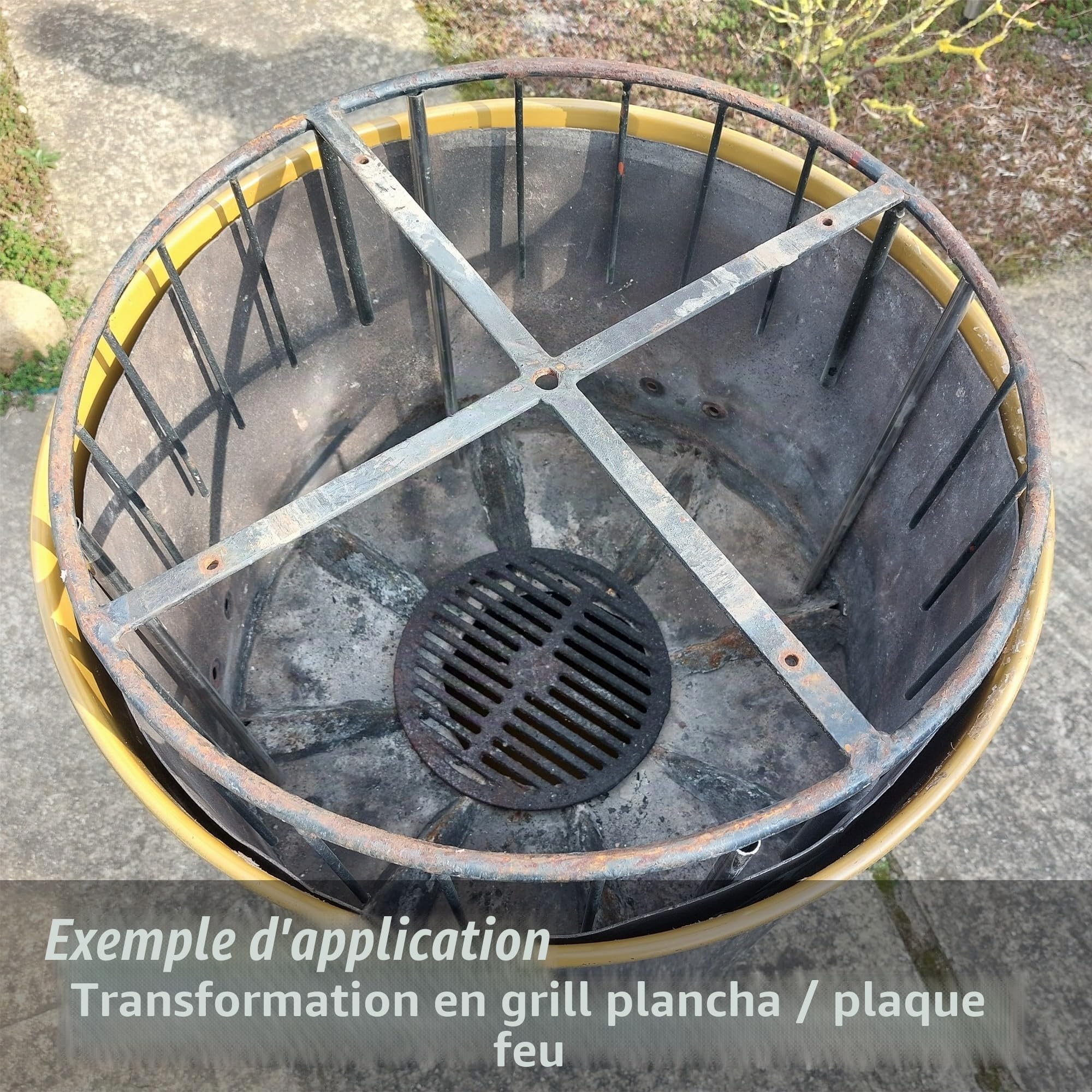 Tonneau en métal de 200 litres avec couvercle - Fût en acier - Fût à huile - Fût en tôle - Table debout - Fût de ghetto - Bleu - Utilisation polyvalente