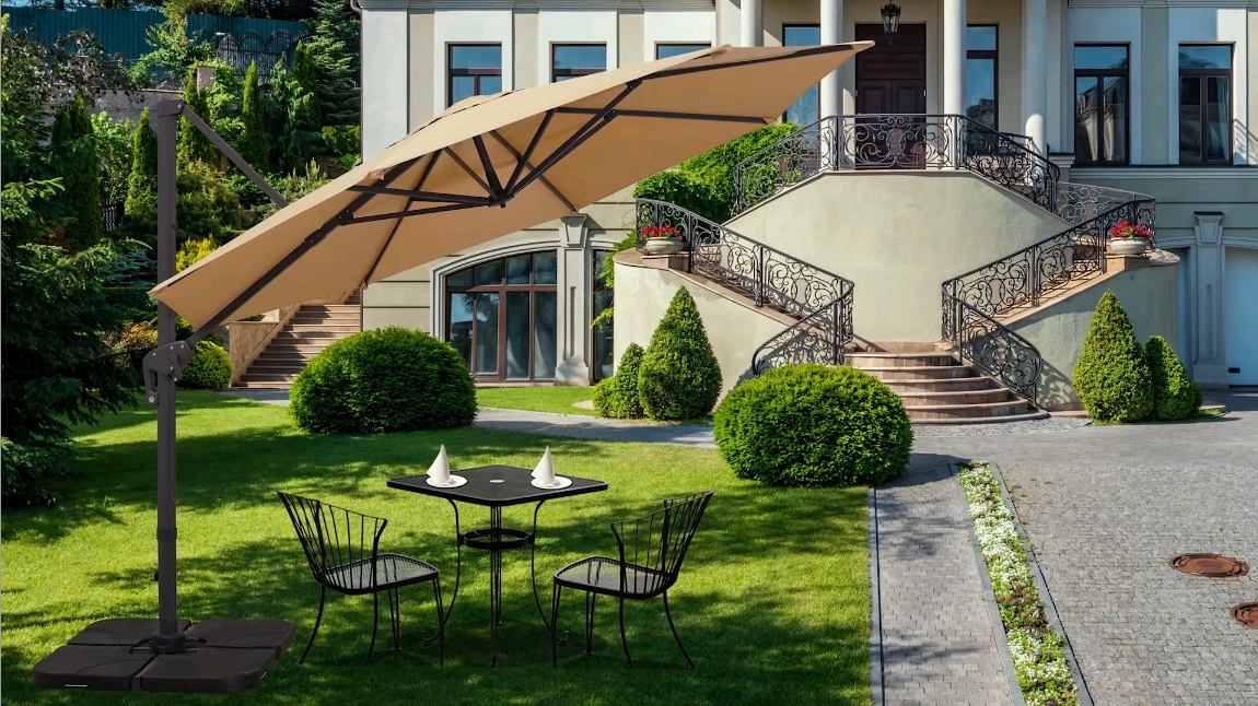 11 ft patio umbrella amazon Sunnyglade 11Ft Cantilever Patio Umbrella Deluxe Offset Umbrella  360°Rotation & Integrated Tilting System Heavy Duty Patio Hanging Umbrella  for Market Garden Deck Pool Backyard Patio (Red, 11 ft) : Patio, Lawn &  Garden
