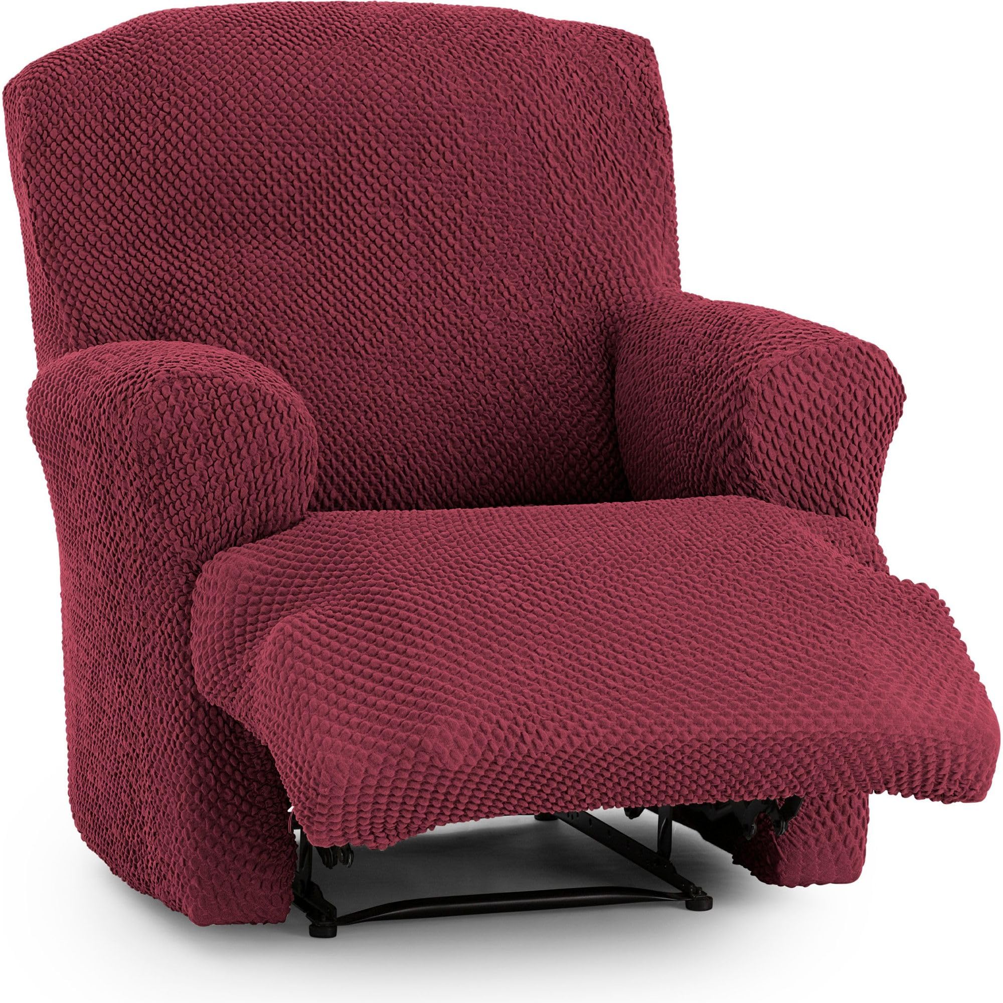 ECOMMERC3 Universal and Versatile Sofa Cover for 1 Seater Feet Together Relax – Burgundy Sofa Cover Protector Easy to Install for Back, Seat and Arms