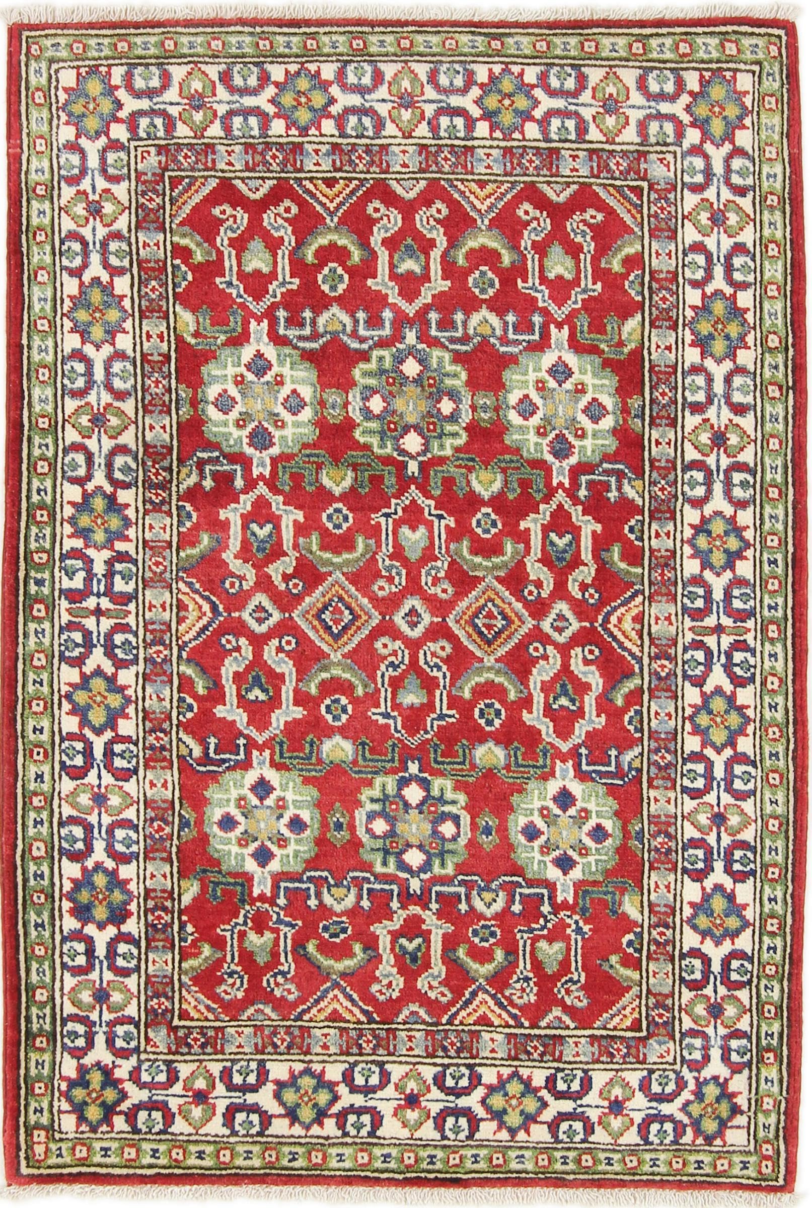 Tapis Kazak noué à la main 83x117 cm en laine du Pakistan artisanat d'exception