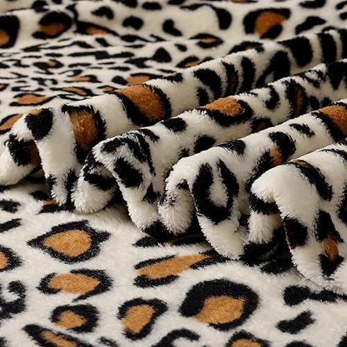 Miniatura 5 de Manta de franela de vellón con estampado de leopardo con bolsa de almacenamiento de leopardo, manta de cama de doble cara de 300 GSM, manta de sofá