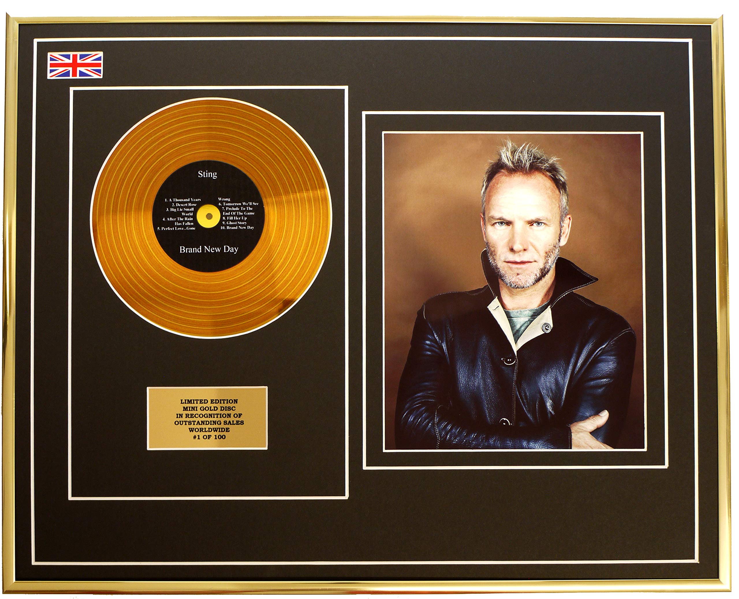 Everythingcollectible Sting/MINI Metall Gold DISC & Foto Display/Limitierte Edition/COA Day