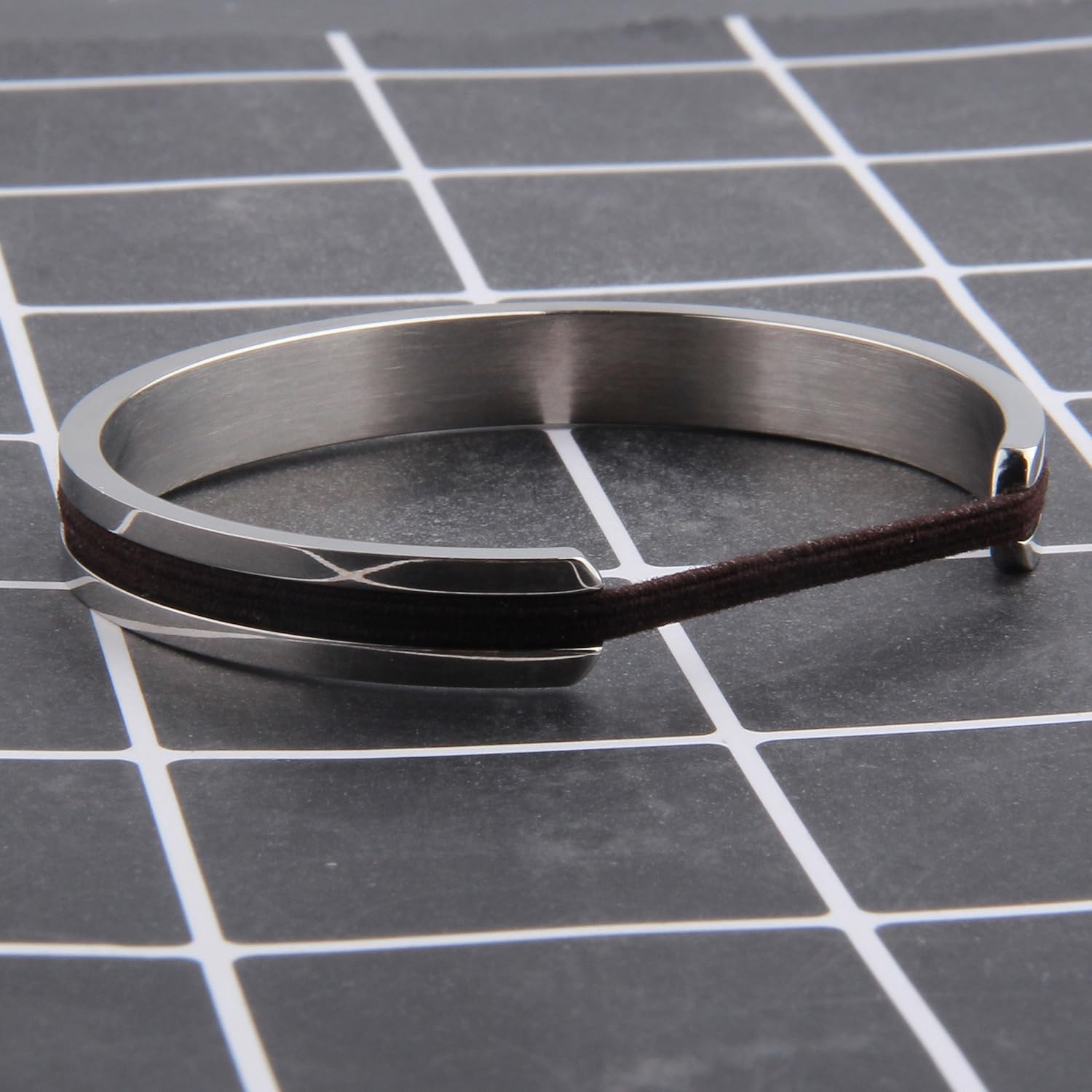 Zuo Bao Hair Tie Bracelet High Polished Cuff Bangle Bracelet for Women - Image 4