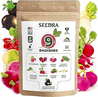 Sponsored Ad - Seedra.US 9 Radish Seeds Variety Pack - 2500+ Non GMO, Heirloom Seeds for Indoor Outdoor Hydroponic Home Ga...