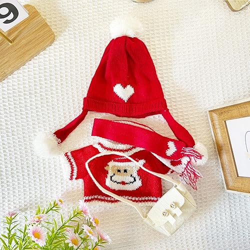 Miniatura 6 de HACHIMI Juego de 7 piezas de ropa de peluche de Navidad, se adapta a 12 pulgadas de lindo pato o animales de peluche