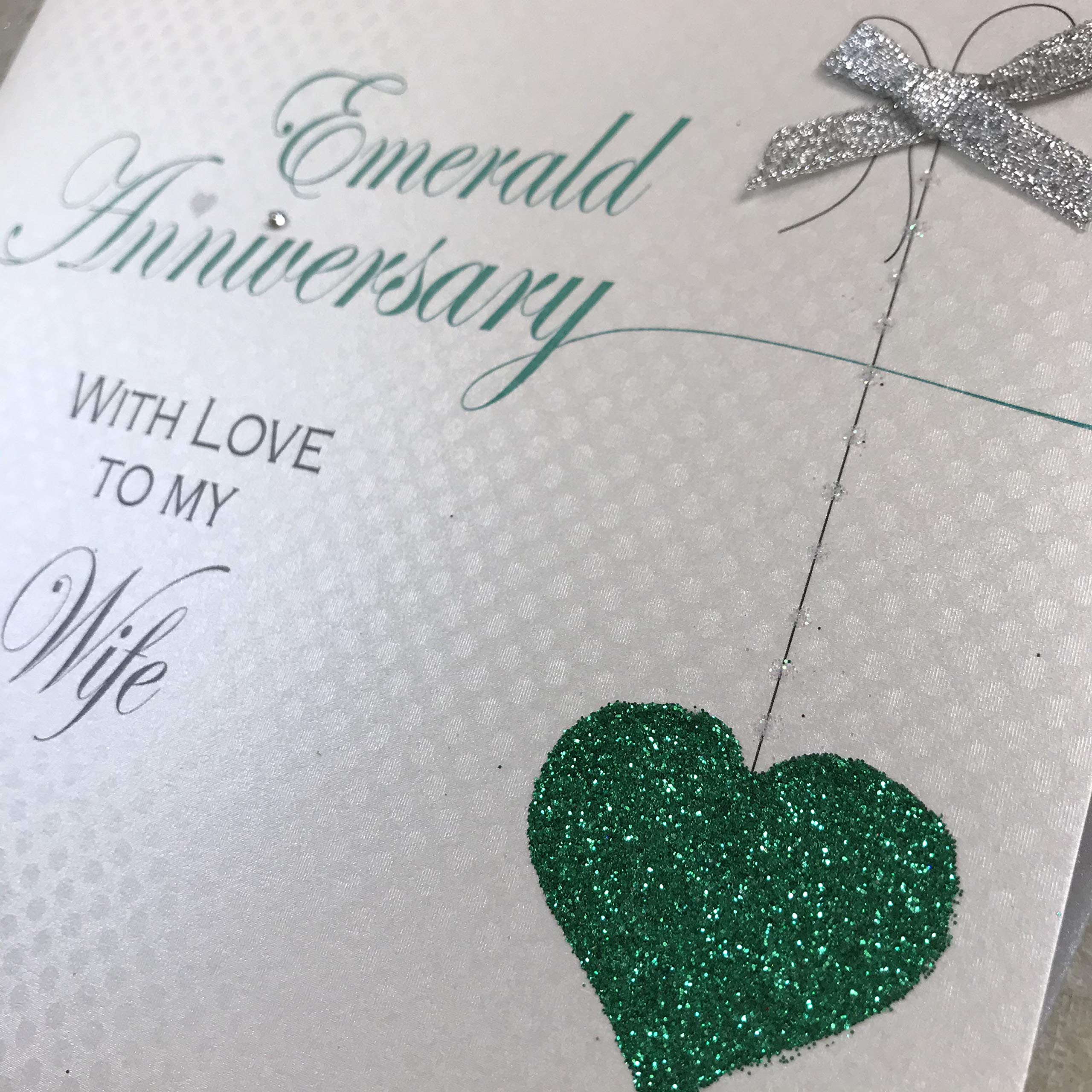 White Cotton Cards Handgefertigte Glückwunschkarte Zum 55. Hochzeitstag – Motiv „Love Lines“, 16x16 Cm | Mit Umschlag, In UK Gemacht