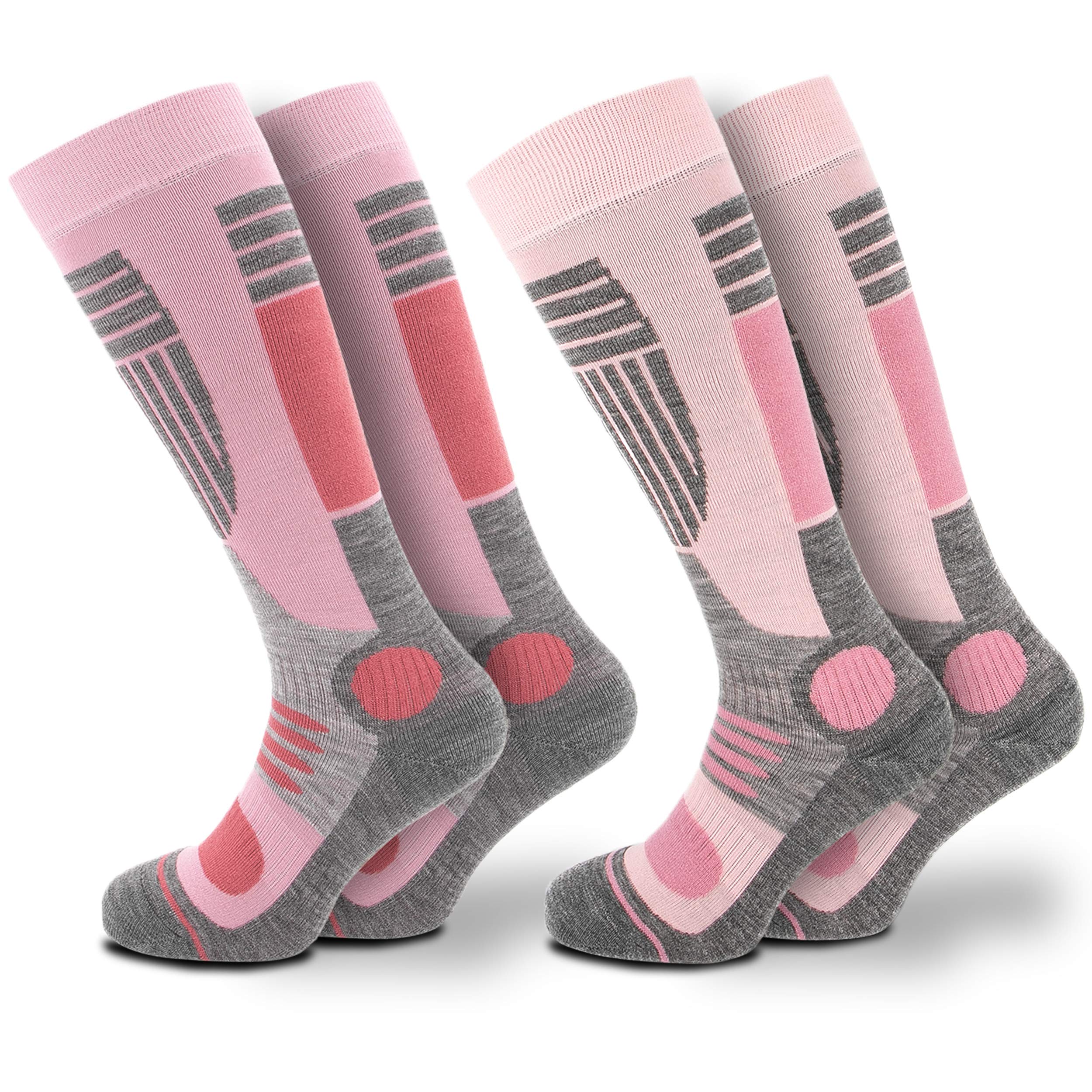 Occulto 2 paia di CALZE SCI per DONNA, Calde CALZE TERMICHE per SPORT INVERNALI, CALZE SPORTIVI TERMICI per DONNA