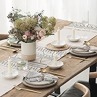 Vista 4 de Ceramic Candlestick Holder， Candle Holder for Taper Candles,Incense, Santo Palo, Halloween Christmas Wedding Parties, Dining Room Home Decoration