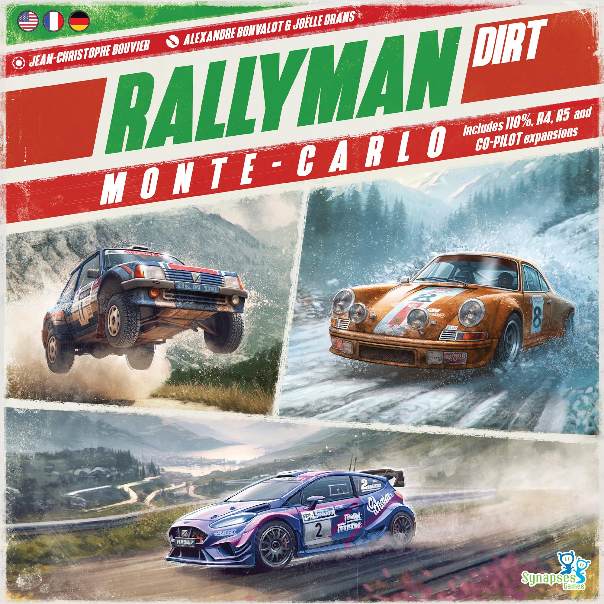 Synapses Games | Rallyman: Dirt Monte Carlo | Espansione | Gioco da tavolo per rotolare dadi | Gioco Push Your Luck |Età 14+ | Da 1 a 6 giocatori | 60+ minuti
