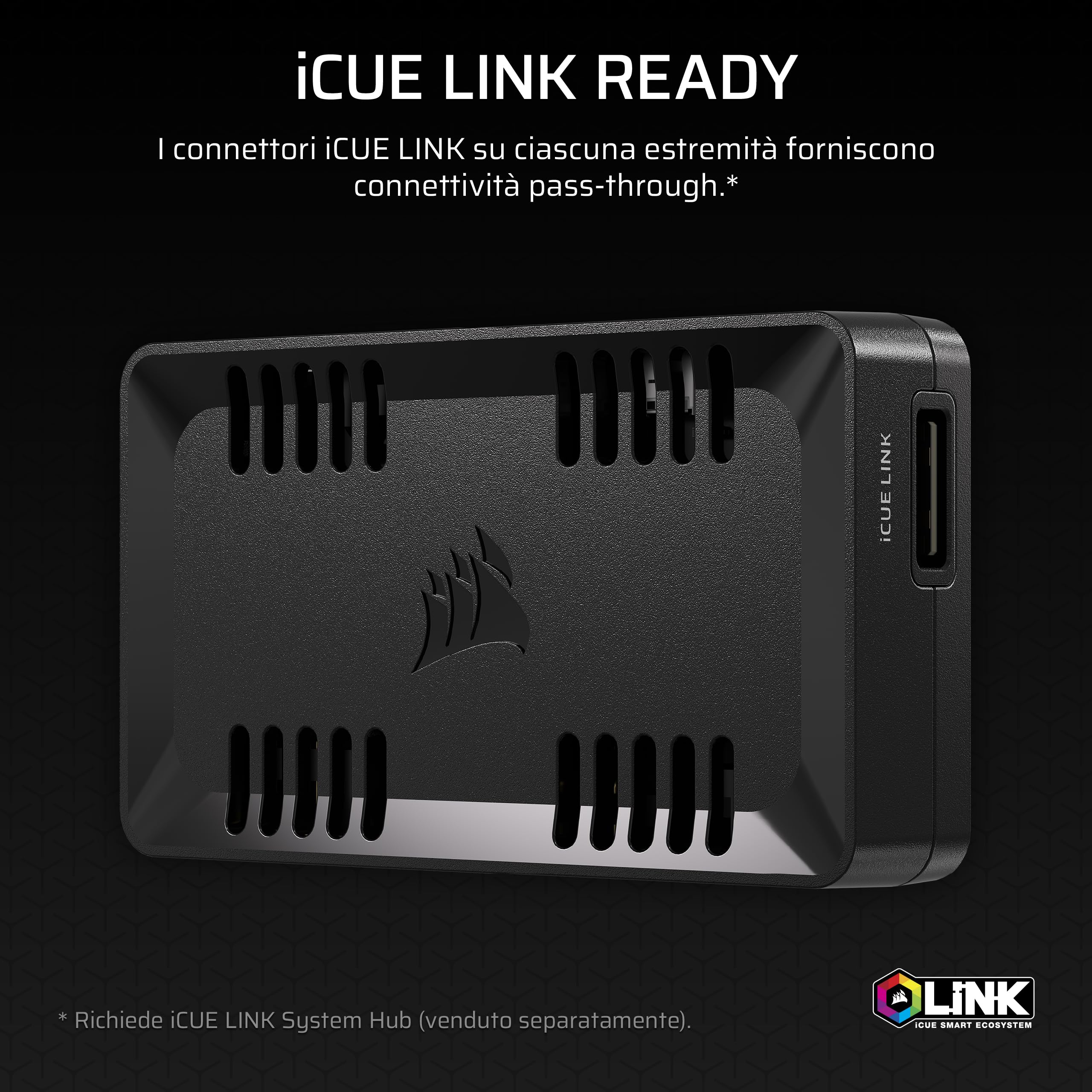 CORSAIR COMMANDER DUO iCUE LINK Controller per illuminazione RGB e ventole PWM ARGB – Controlla 12 ventole PWM collegate a cascata, due sensori di temperatura flessibili inclusi – Nero