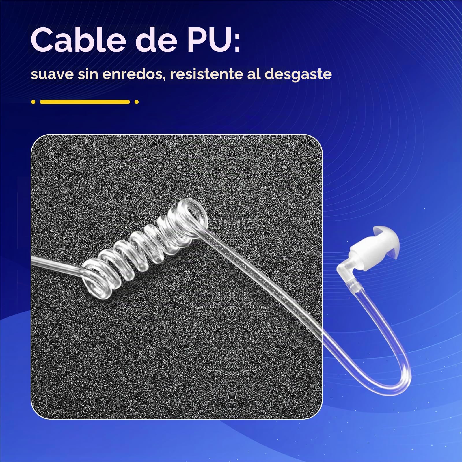 Retevis Pinganillo Walkie Talkie, Walkie Talkie Auriculars Auricular Transparente Antirruido con PTT, Compatible con eSynic Baofeng Kenwood RT24 RT27 RT619 RT668 RT5R(10 Piezas)