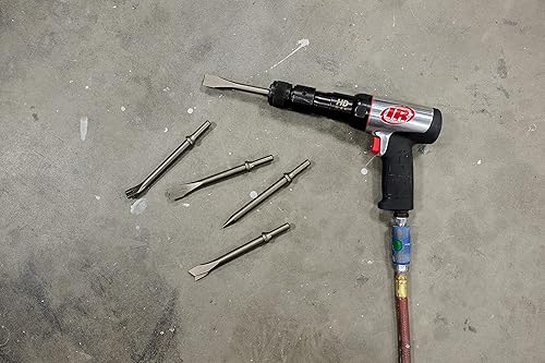 Miniatura 8 de Ingersoll Rand 135MAXK Martillo Neumático de Cambio Rápido con Reducción de Vibración, Juego de Cincel de 5 Piezas, 2,600 BPM, Carrera de 3