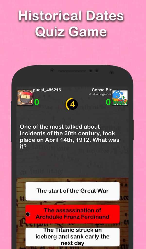 Historical Dates Quiz Game App on the Amazon Appstore