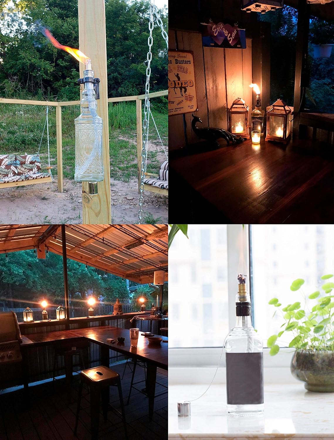 6PCS Wine Bottle Torch Wicks, Torch Light,Outdoor Torches,Table Torch,Citronella Torch,Garden Torch,Patio Torches,Citronella Torches(Bottle not Included)