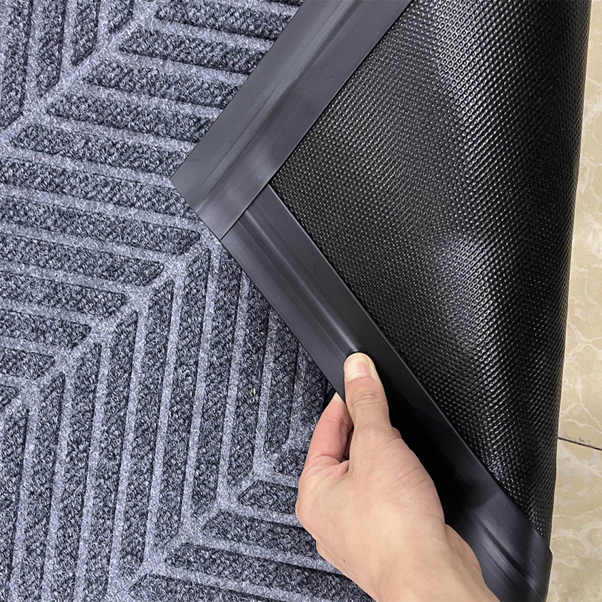 Gummi-Treppenstufen for den Außenbereich – robuste, rutschfeste, wetterbeständige Außen-Treppenstufen – Gummimatten for den Außenbereich for Holzstufen(Grey,35x180cm/13.8x70.9in)