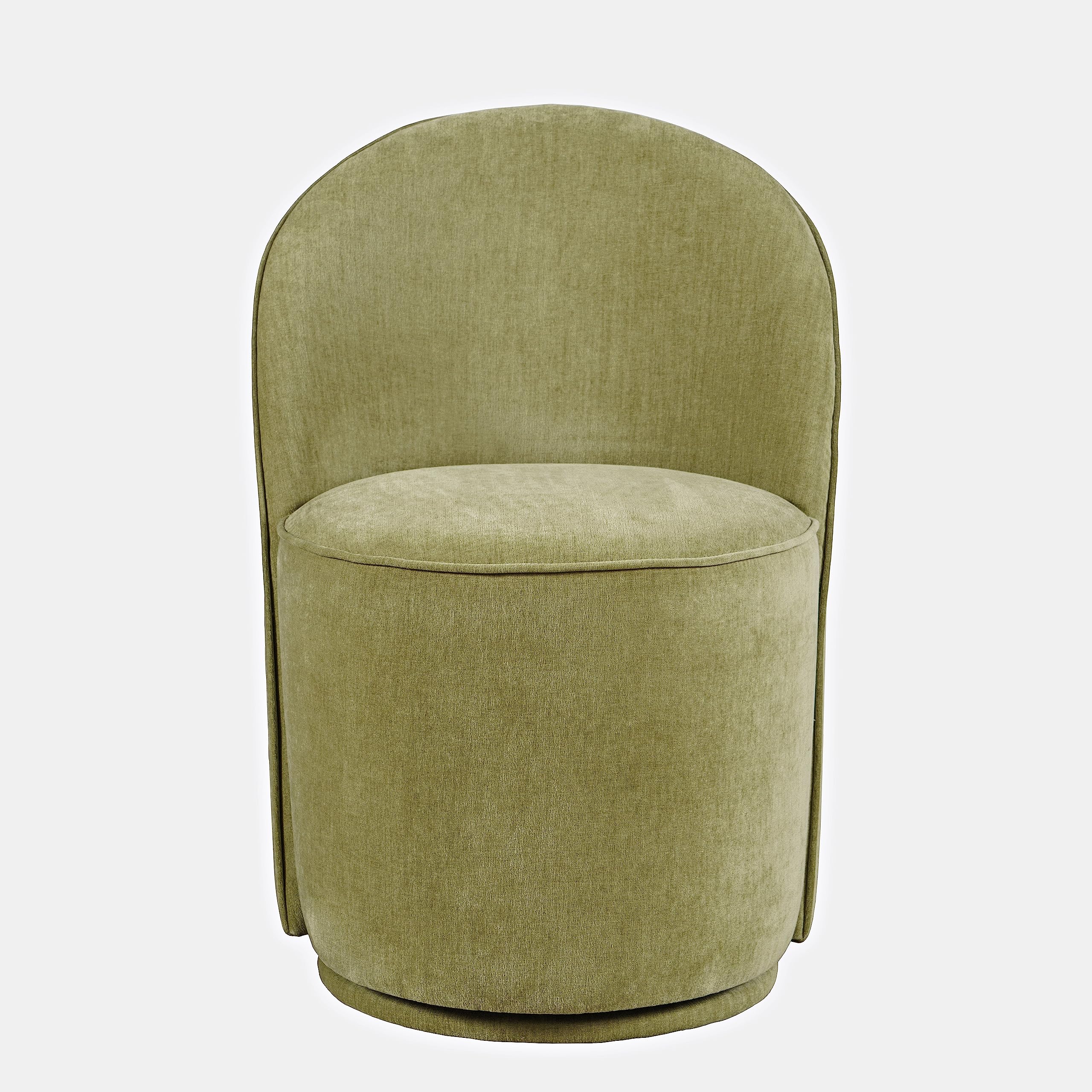 Jofran Landon Mid-Century Modern Upholstered Swivel Dining Chair (Set of 2), Green