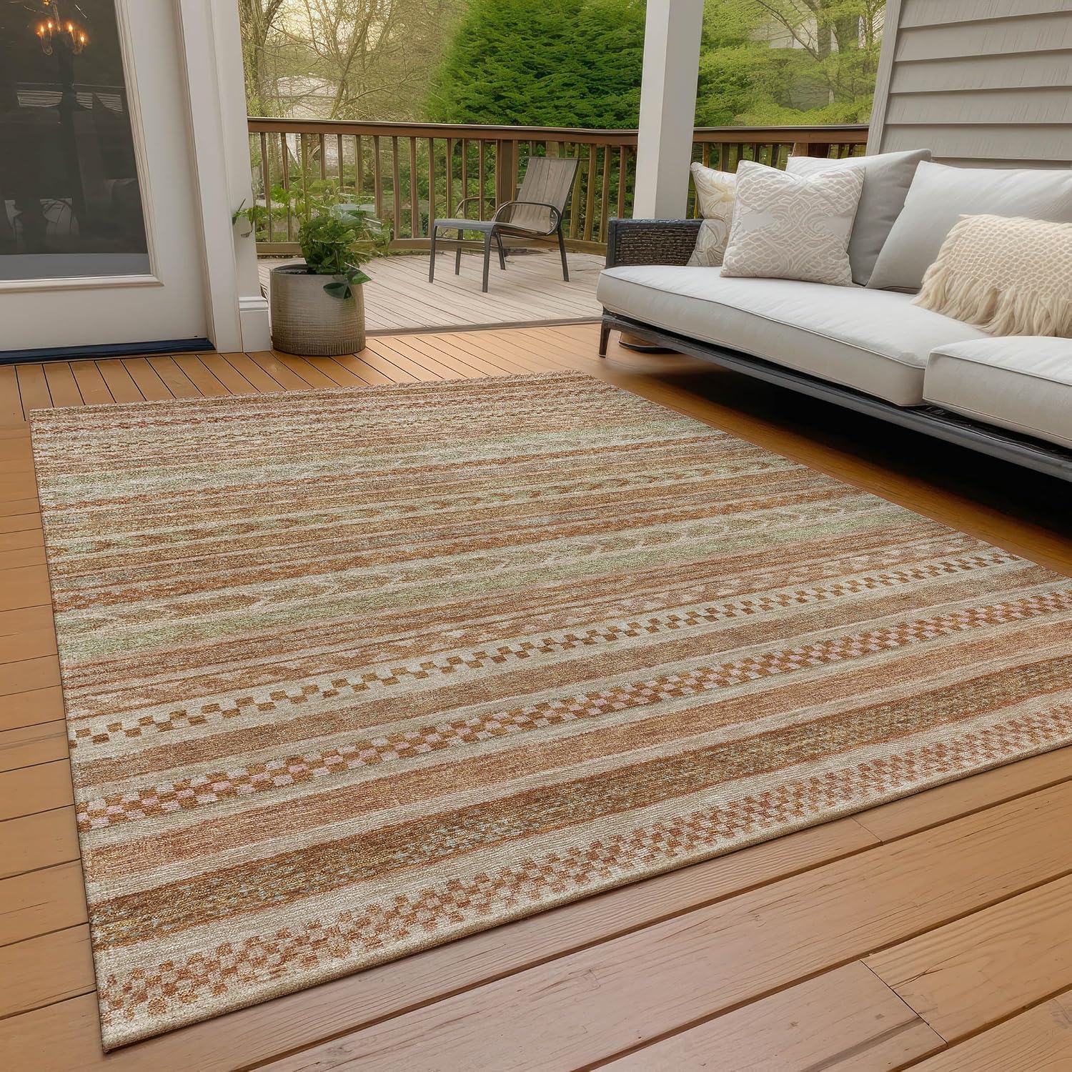 Addison Rugs Chantille ACN1625 Terracotta 2'6" x 3'10" Indoor/Outdoor, Machine Washable, Easy Clean, Non Shedding, Bedroom, Living Room, Dining Room, Kitchen, Patio Rug