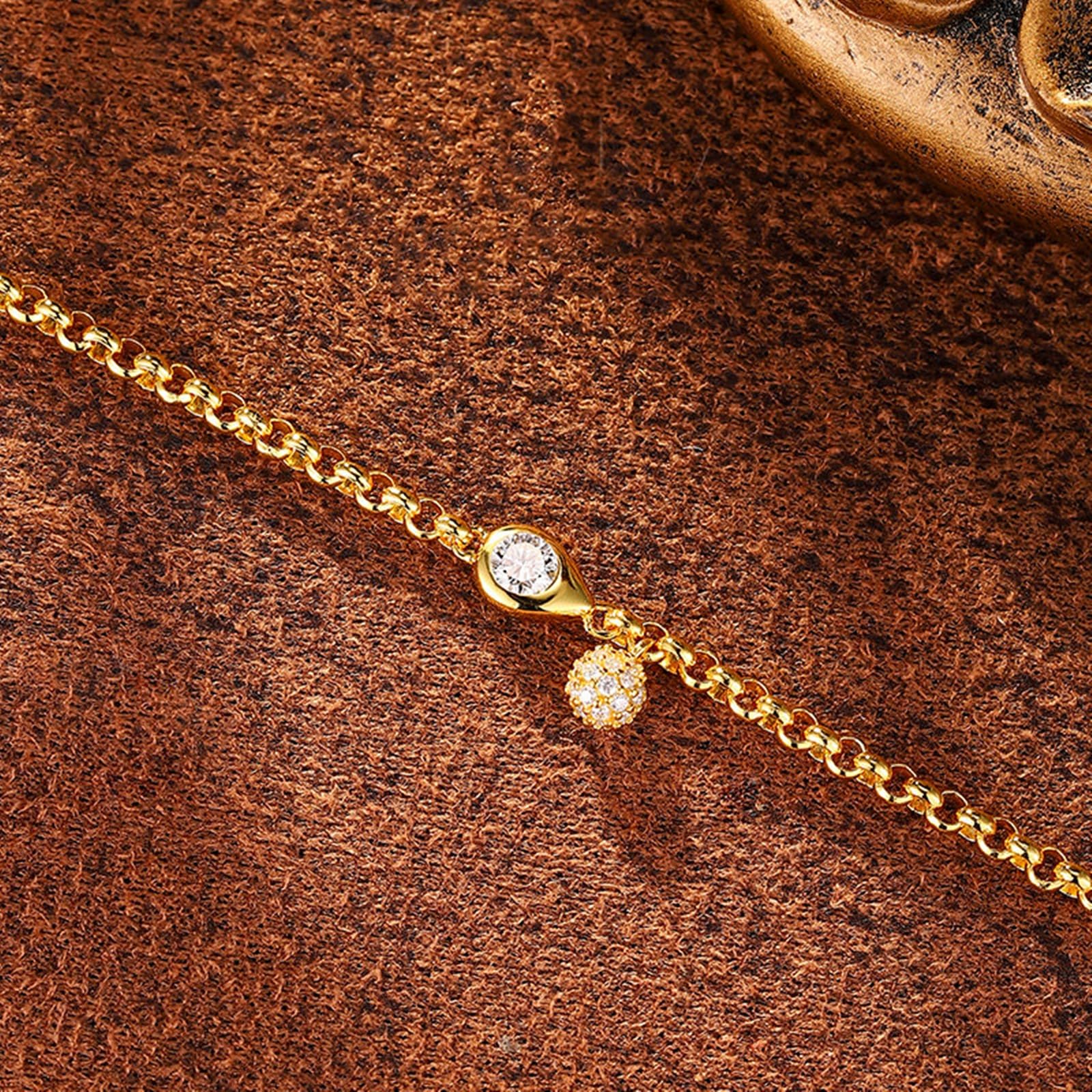 Pulsera de oro de 14 quilates para mamá, oro amarillo de 9 quilates, 14 quilates y 18 quilates con diamantes creados en laboratorio de 0,2 quilates, pulsera de abalorios para mujer