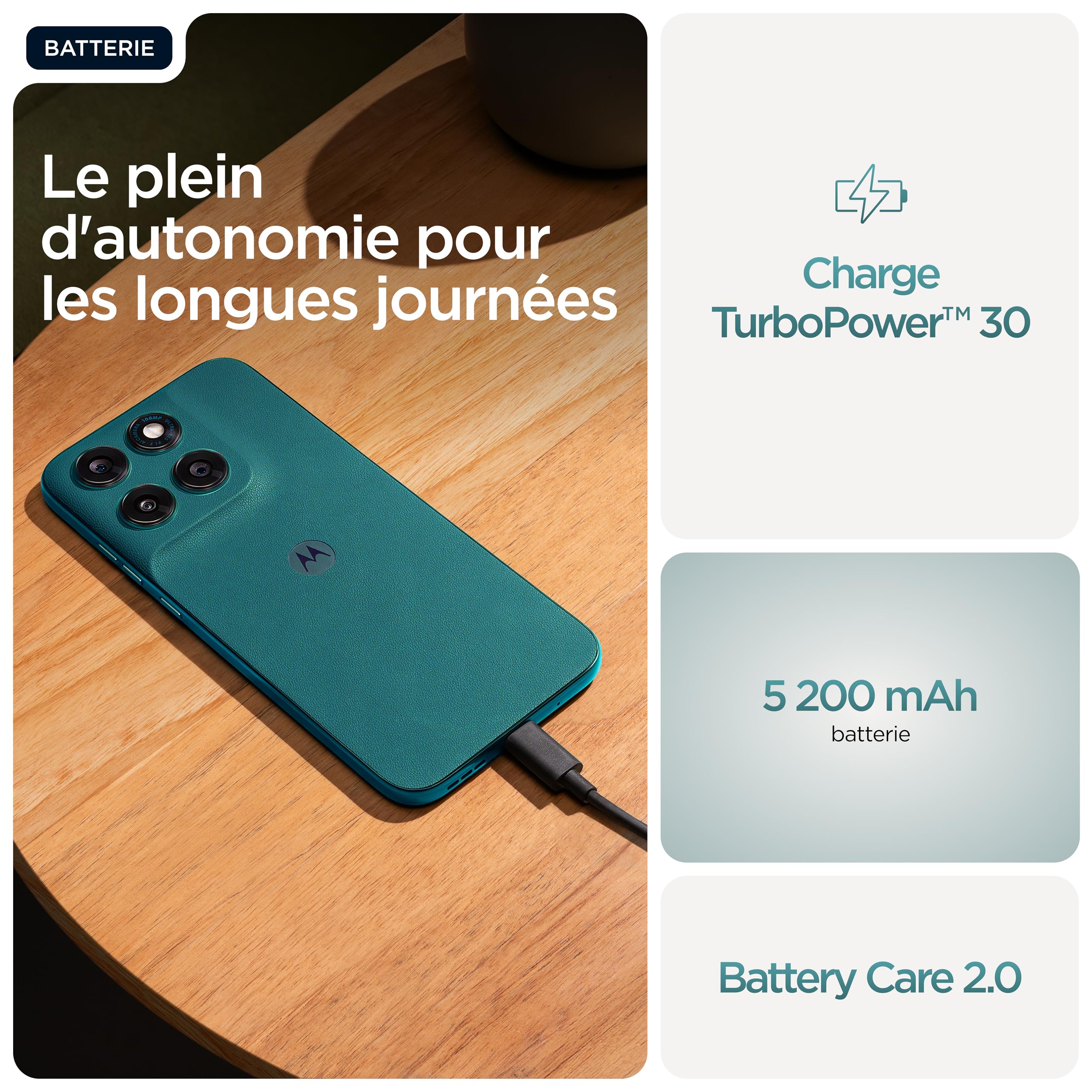 Motorola G77 8 256 5G, Pantone ShadedSpruce (Vert) | Triple capteur 108MP, écran 6,78" pOLED, batterie 5200 mAH