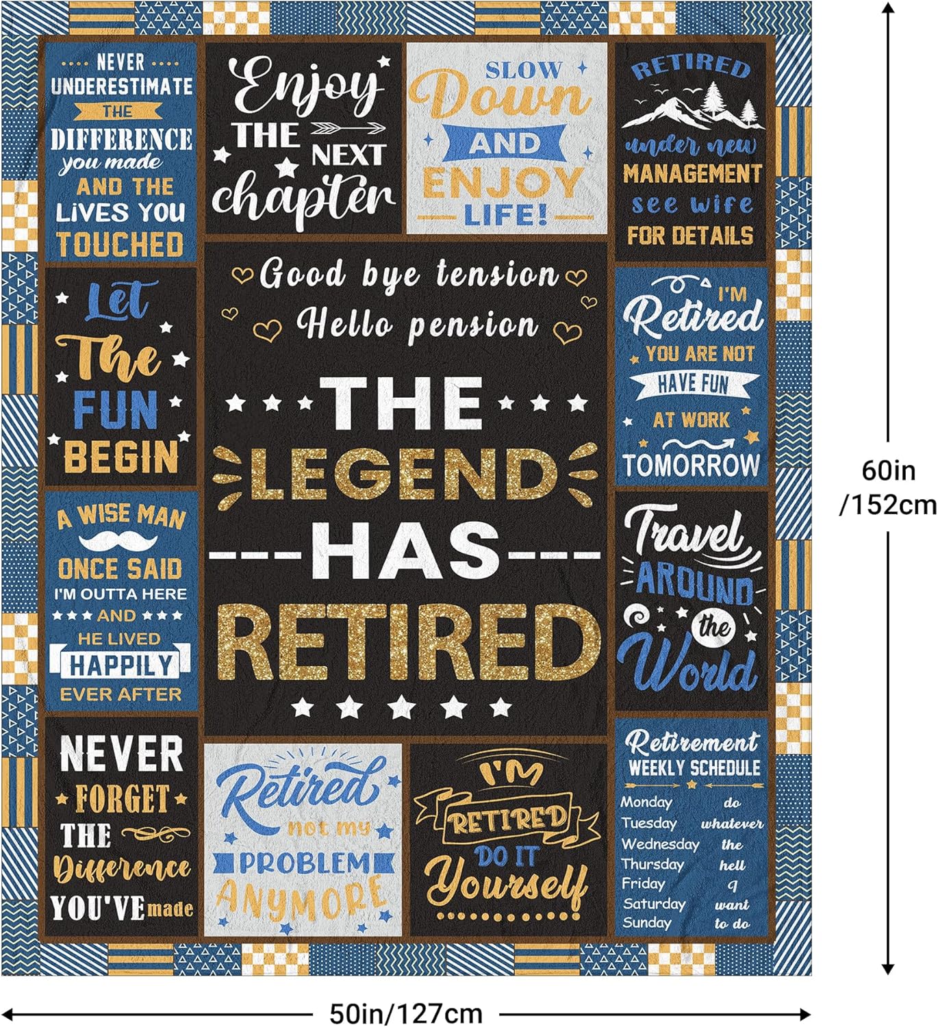 Retirement Gifts for Men, Retirement Gifts, Retired Gift for Man, Coworker Leaving Farewell Going Away Gift for Coworkers Friends, Best Gift for Retired Man 2026 Blanket 60"X 50" - Image 5