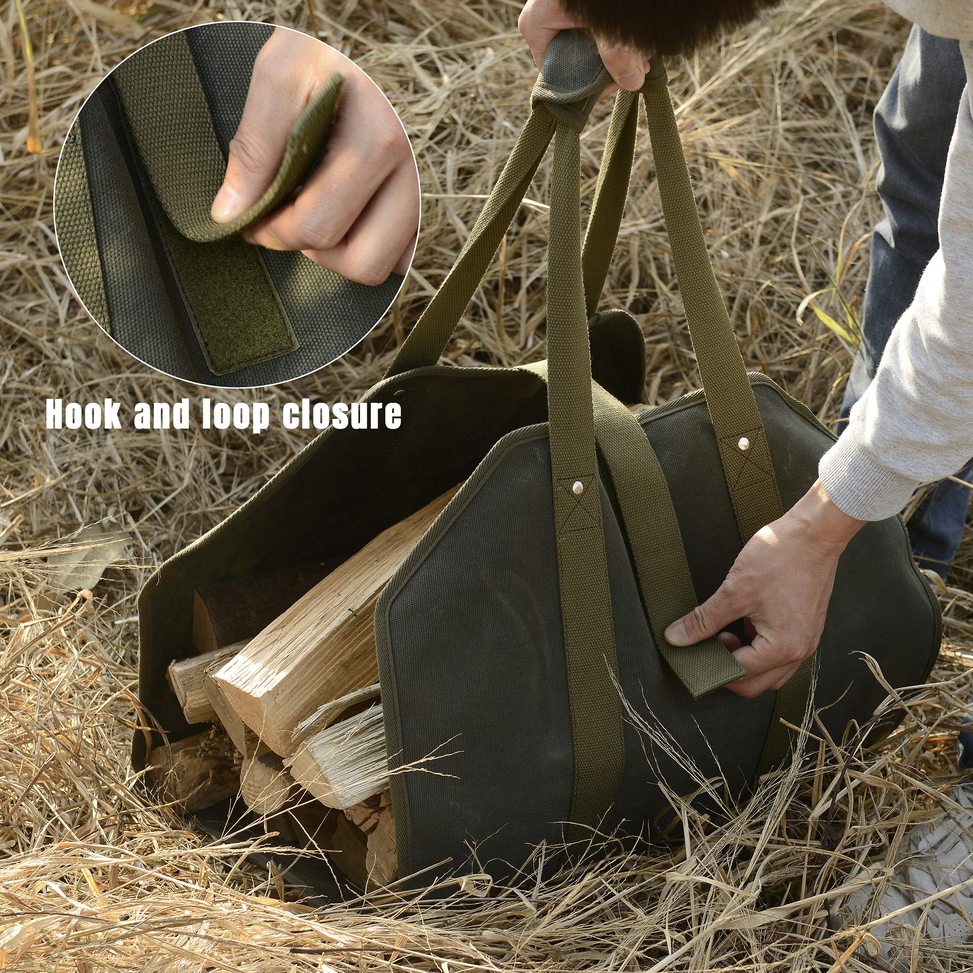 CDIYTOOL Kaminholz-Tragetasche Aus Segeltuch – Wasserdicht, Robust Mit Griffen Für Holzscheite (109x48 Cm)