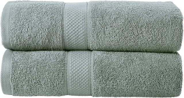 Todd Linens 2-Piece Bale Bath Sheet Gift Set  500 GSM 100% Cotton Absorbent Bathroom Accessories (Silver)