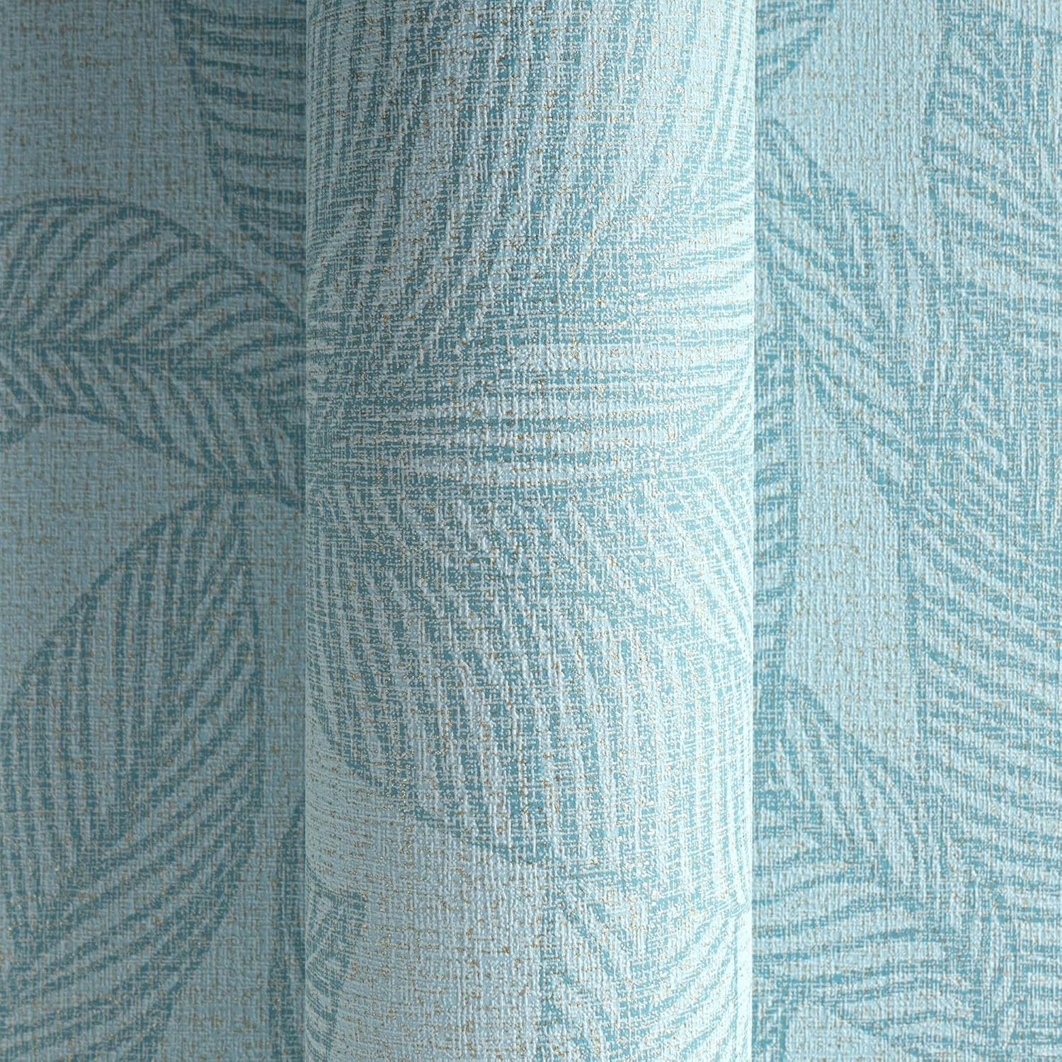 Livingwalls Cosmopolitan 790643 Non-Woven Wallpaper with Leaf Structure in Blue, Gold, Floral Leaves Wallpaper 10.05 m x 0.53 m