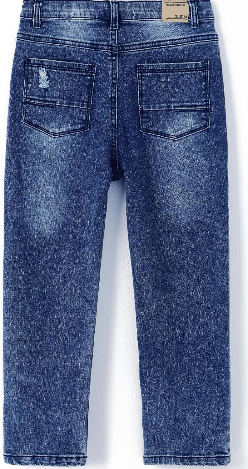 KIDSCOOL Toddler Denim Jeans Unisex Kids Slim Straight Pants Casual Trousers