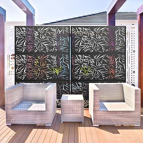 Miniatura 3 de Elevens SUUS-DXB-S180120-B-S087 - Pantalla decorativa de privacidad para exteriores, paneles de valla para balcón, patio, 76 pulgadas de alto x 47