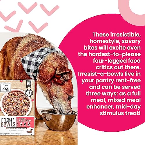 Miniatura 3 de I AND LOVE AND YOU Irresist-a-Bowls Alimento liofilizado para perros, pollo + carne de res, prebióticos, sin granos, sin relleno, encantador de