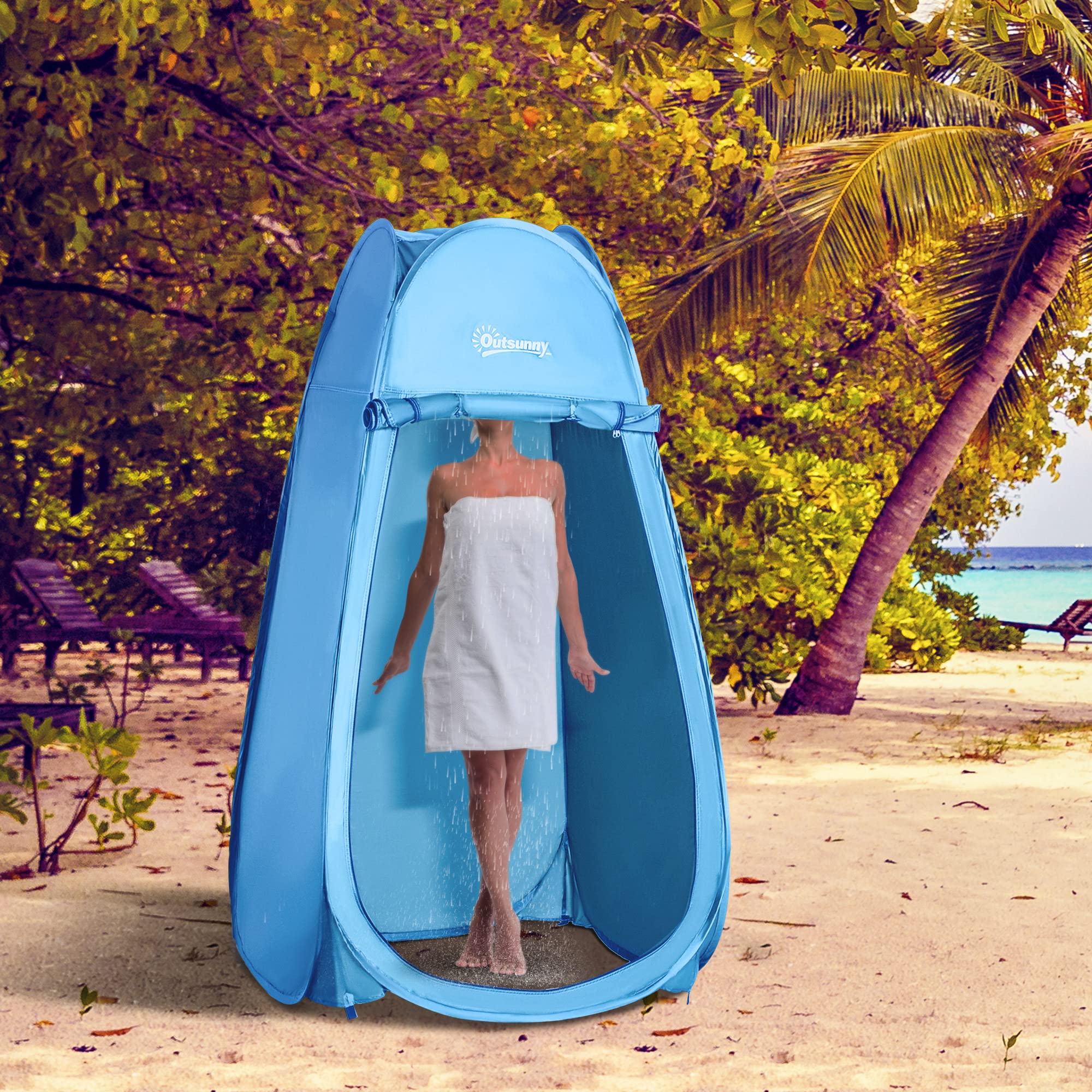 Tente De Douche Instantanée Pop Up UTEBIT - Cabine Camping Anti-UV Portable Avec Sac Transport Pour Plage Et Randonnée