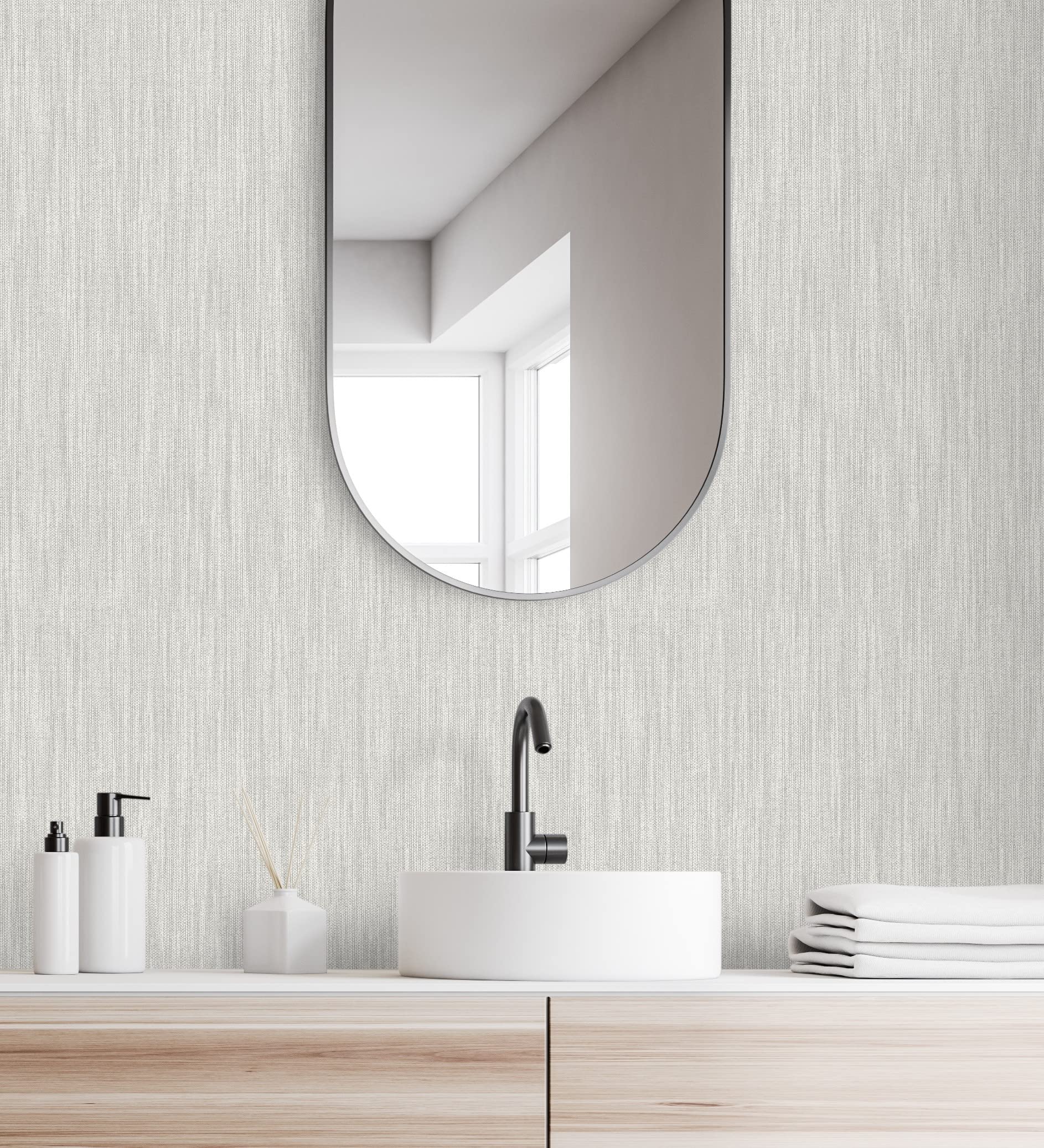 GAULAN 680588 - Papel pintado vinílico ecológico efecto textura de tela lino en relieve para pared salón cocina baño dormitorio mueble - Rollo de 10 m x 0,53 m