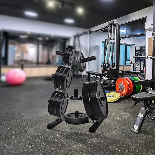 Miniatura 5 de JFIT Olympic - Soporte para discos de peso, soporta hasta 500 libras de pesos de 2 pulgadas, color negro