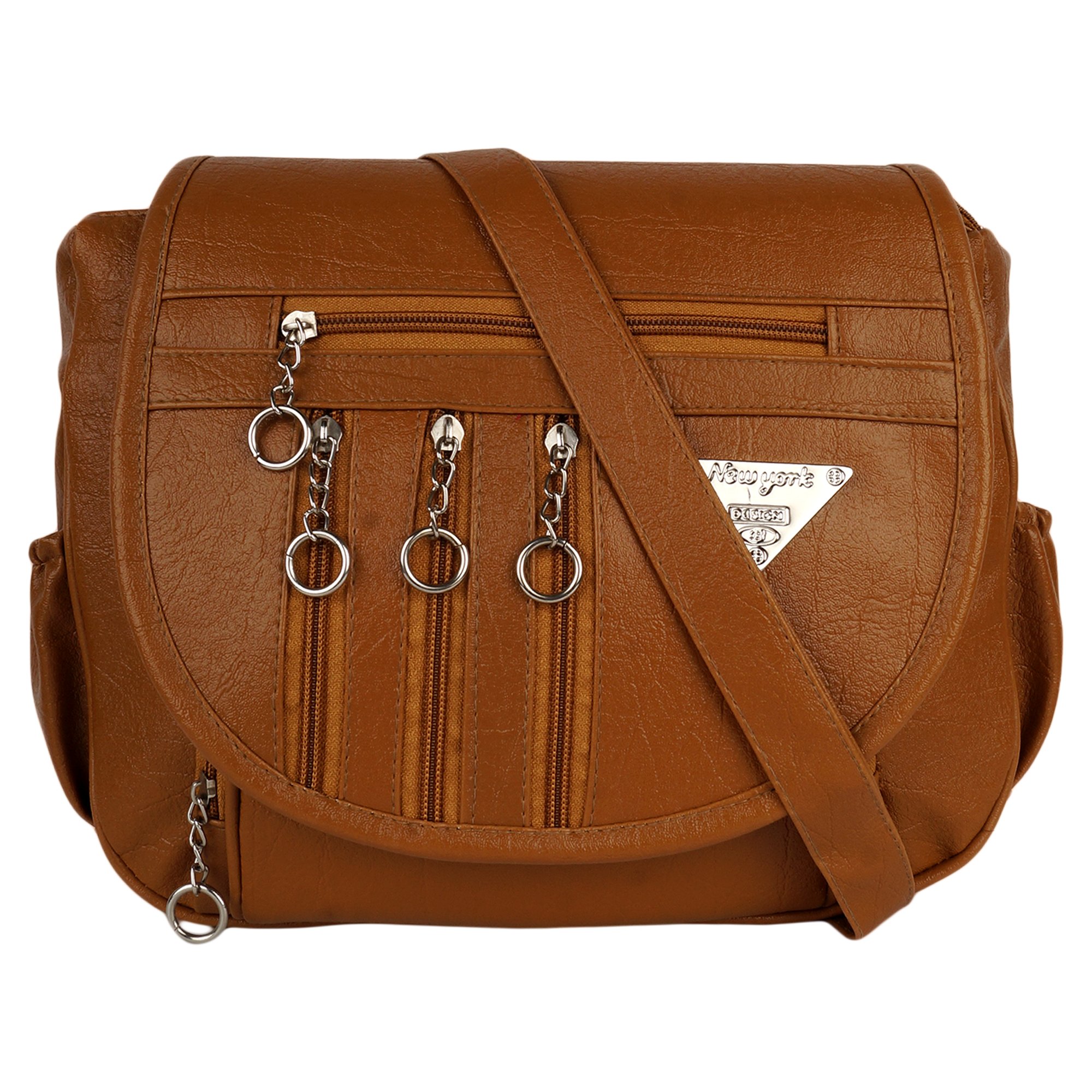 NeelWear PU Leather Stylish Unisex Casual Sling Cross body Messenger Shoulder Bags for Office and Traveling High Storage Handbag with Adjustable Strap (Brown) (B0CYMM25LG) Amazon Price History, Amazon Price Tracker