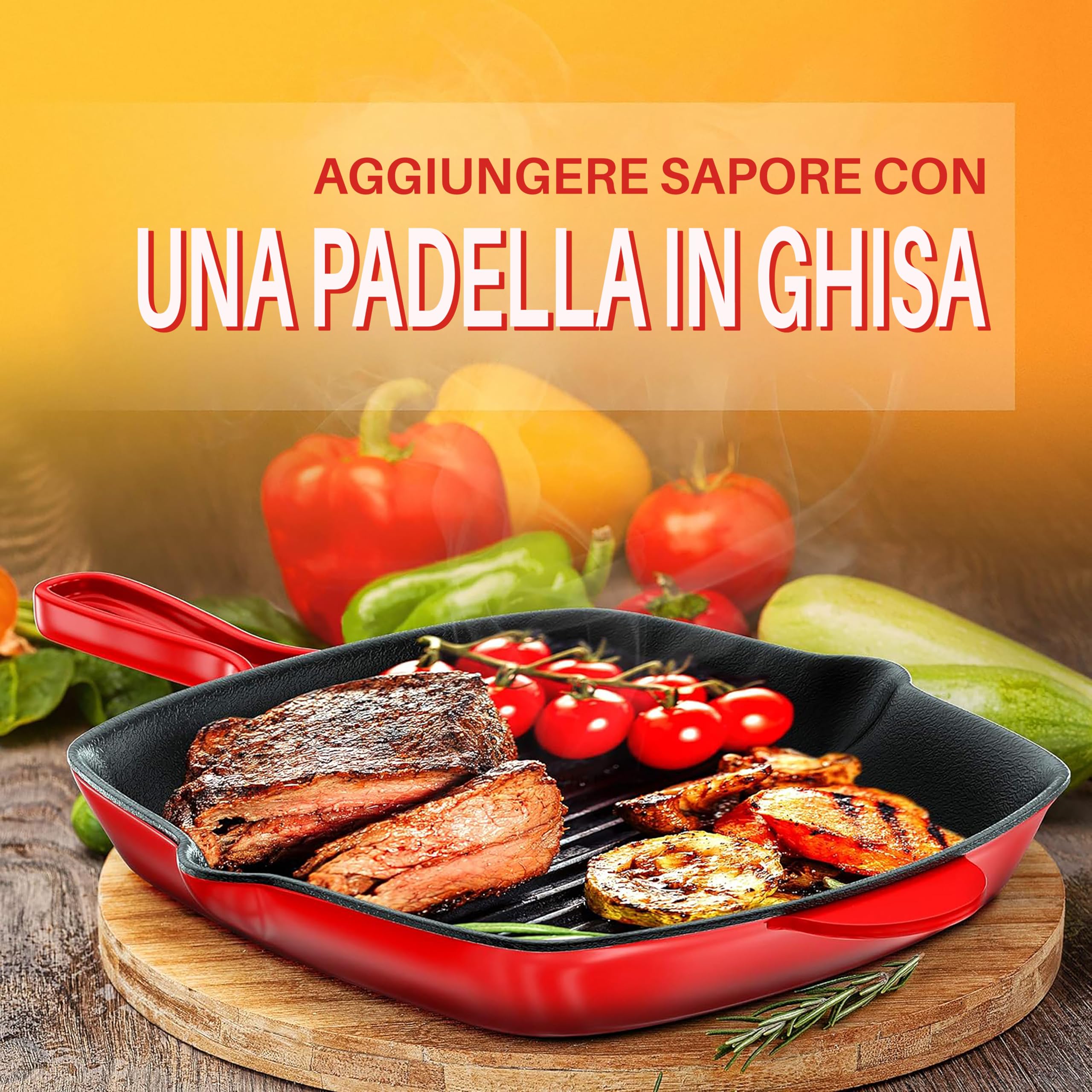 Biol - Padella in ghisa con manico rimovibile 24, 26, 28 cm Altezza: 5,8 e 6,6 cm., Ghisa, Nero , 26