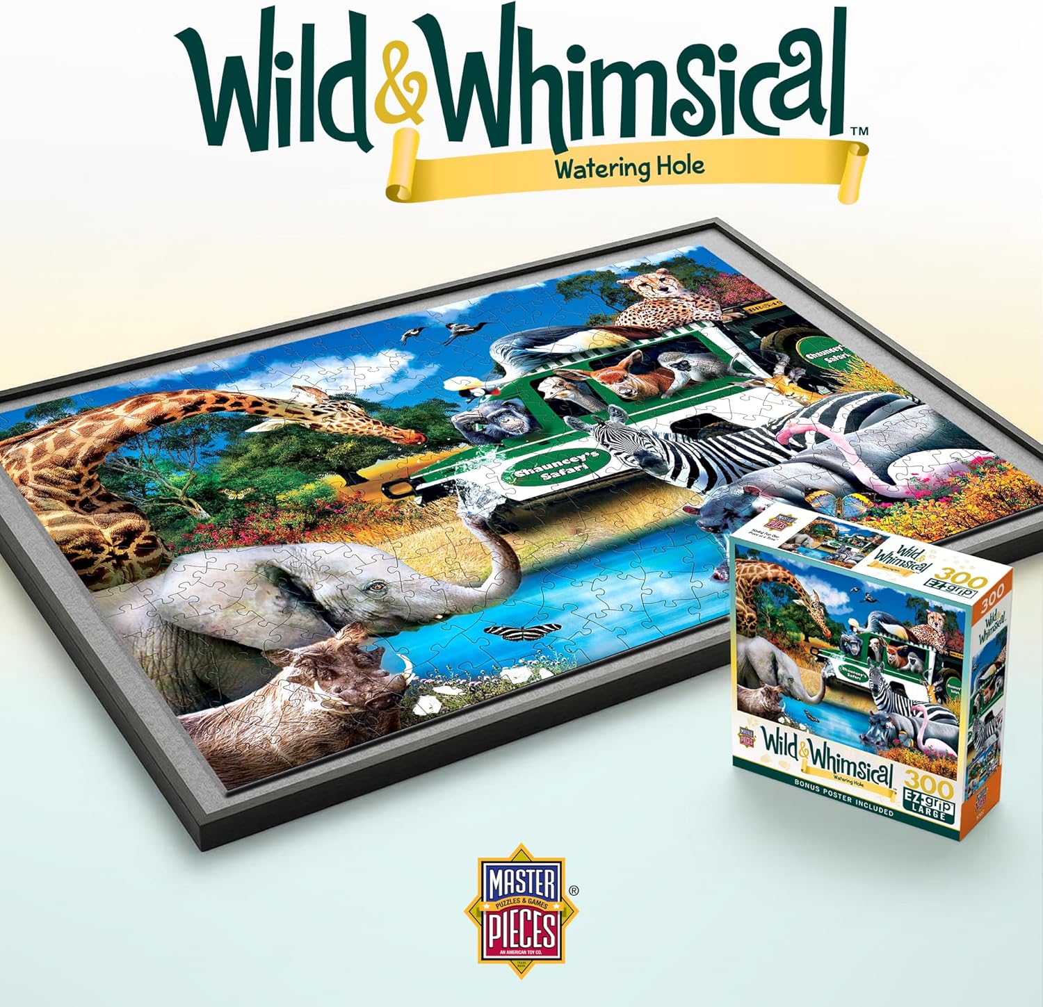 Masterpieces 300 Piece EZ Grip Jigsaw Puzzle - Watering Hole - 18"x24"