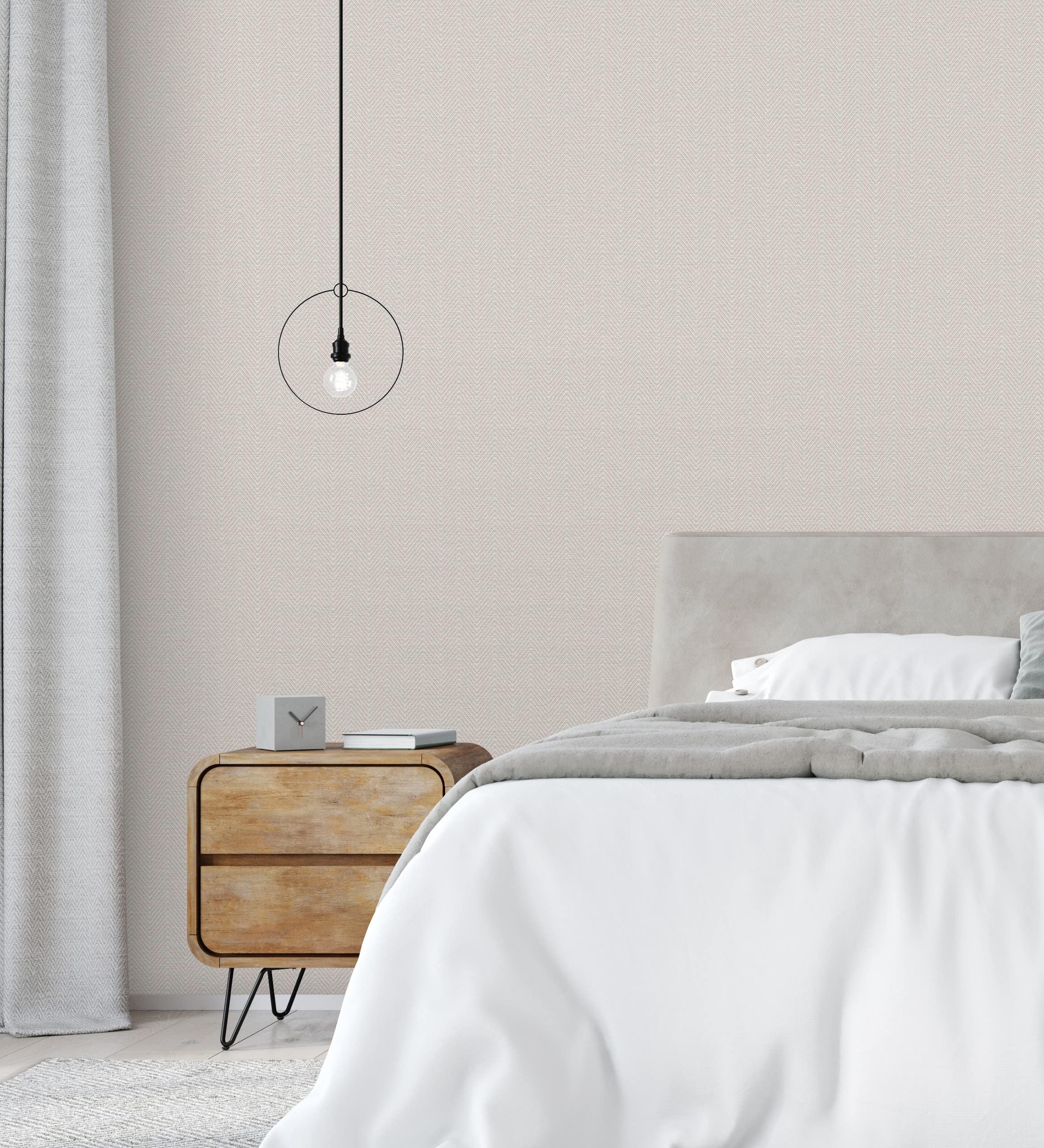 GAULAN 680976 - Carta da parati lavabile in vinile di spiga con texture in rilievo per pareti soggiorno cucina bagno camera da letto corridoio mobile - Rotolo di 10 m x 1,06 m