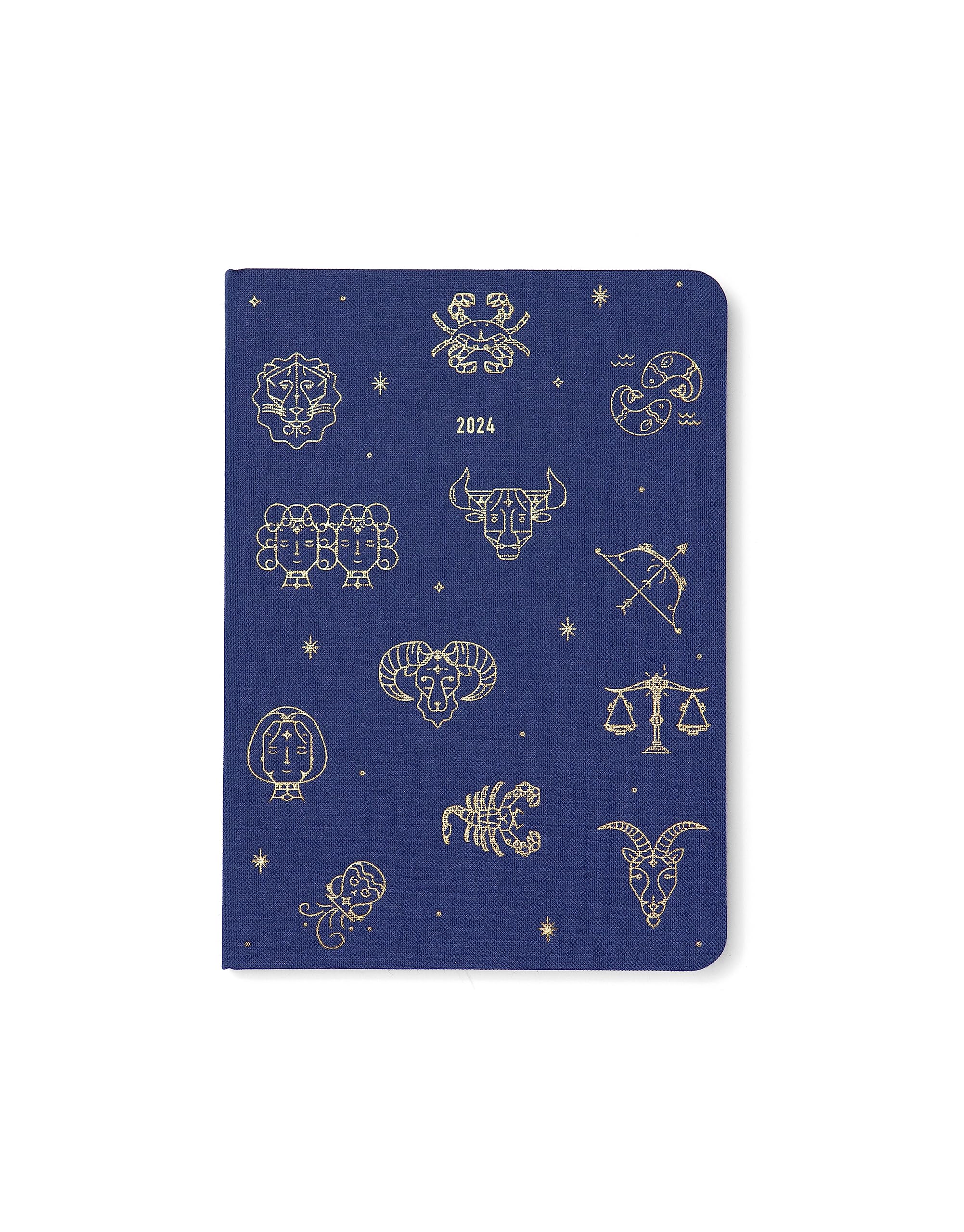 Letts Zodiac A6 week to view 2024 diary - midnight