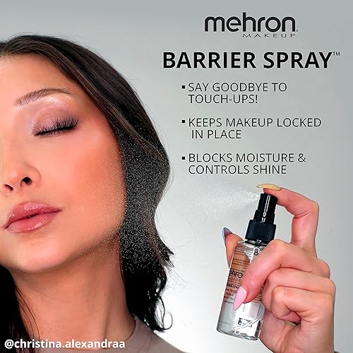 Miniatura 2 de Mehron Barrier Spray - Sellador de maquillaje y aerosol fijador 1 onza