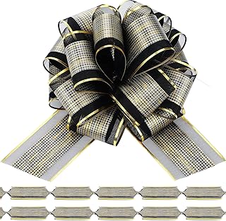 parent_title： 20 Pièces Pull Bow Noeud à Cadeau Noeud d’Emballage de Cadeau à Ruban pour Cadeau Mariage Panier Décor Floral Décor de Noël, 6 Pouces de Diamètre (Noir)