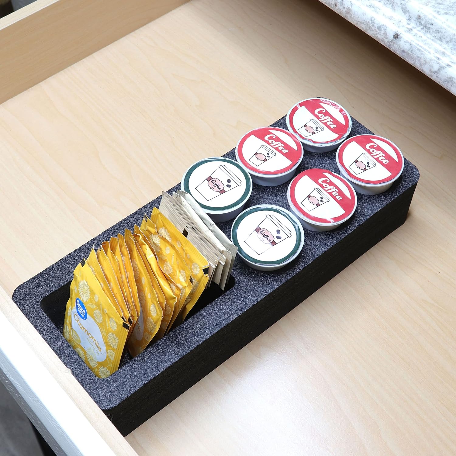 Polar Whale Coffee Pod and Tea Bag Storage Organizer Tray