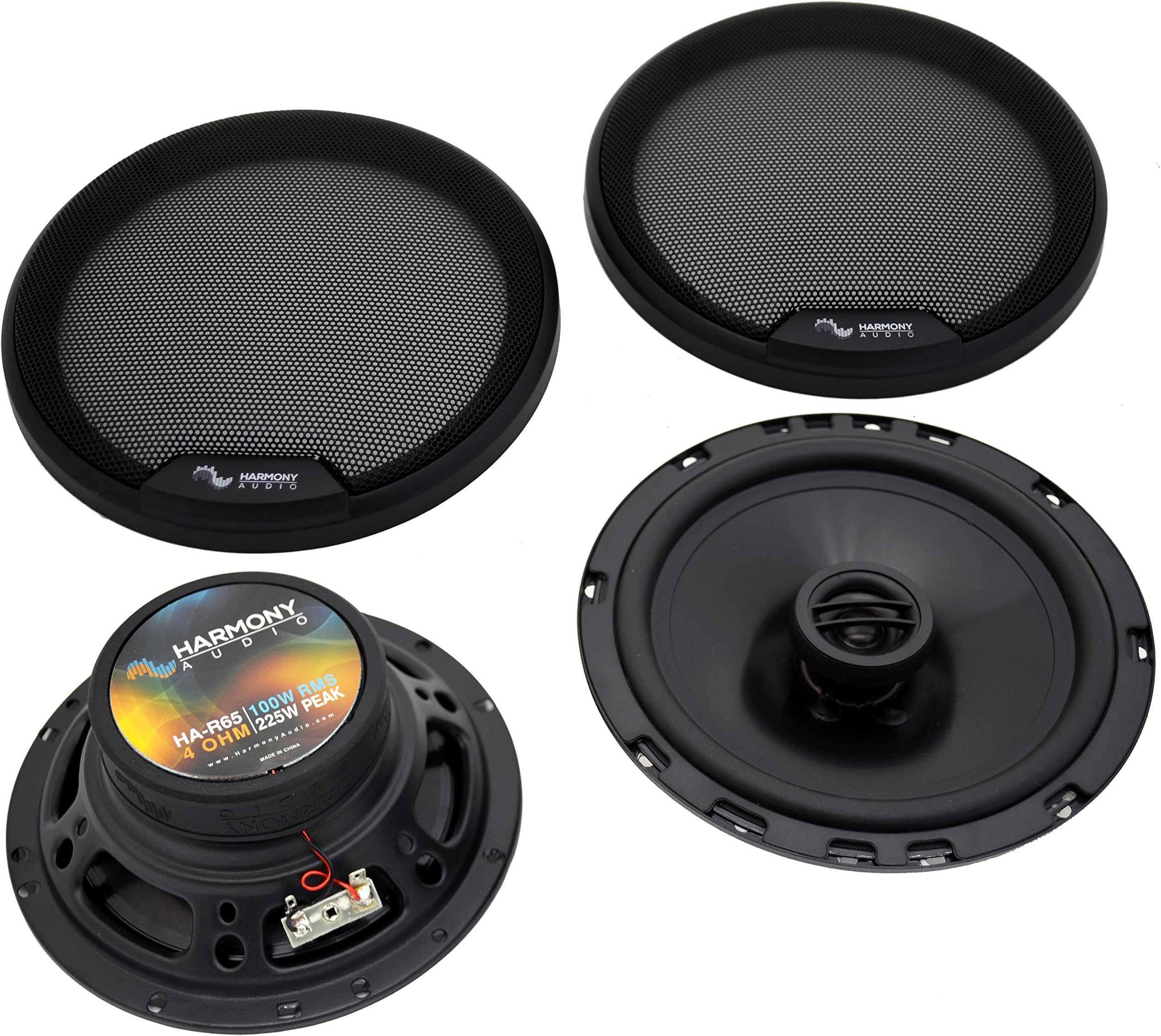 HA-65 Car Stereo Rhythm Series 6.5" Replacement 300W Speakers & Grills