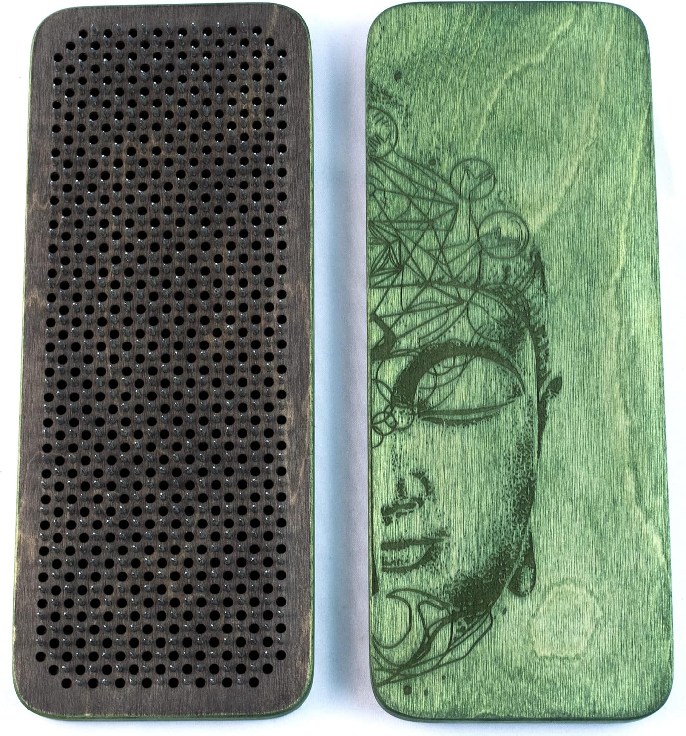 Sadhu Board with Galvanic Dynamic Nails for Yoga Practice, Handmade Wooden Board with Nails for Standing on Feet, Relaxation Board for Acupuncture Massage, Yoga Gift (nails 0.31 inch, 8mm)