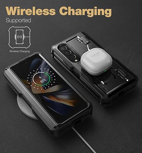 Miniatura 7 de Dexnor Funda de cuerpo completo para Samsung Galaxy Z Fold 4 5G (2022), de grado militar, a prueba de golpes, resistente, con protector de pantalla